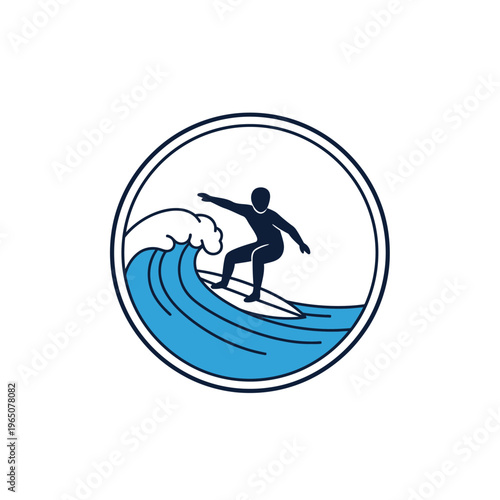 Surfer Riding Wave Icon
