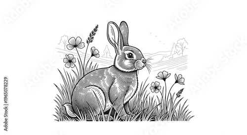 easter bunny with easter eggs