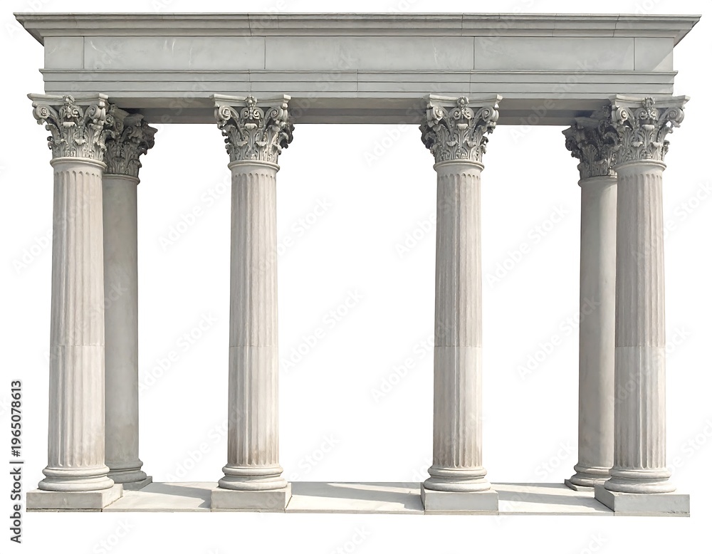 Obraz premium A white architectural structure with four columns