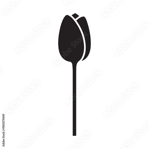 Elegant Tulip in Minimalist Black Design