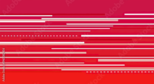 Arrière-plan abstrait rouge et magenta avec des lignes horizontales blanches dynamiques symbolisant la vitesse, le mouvement et le flux de données.