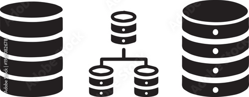 Database server icon vector – data storage, network, and cloud technology symbol .