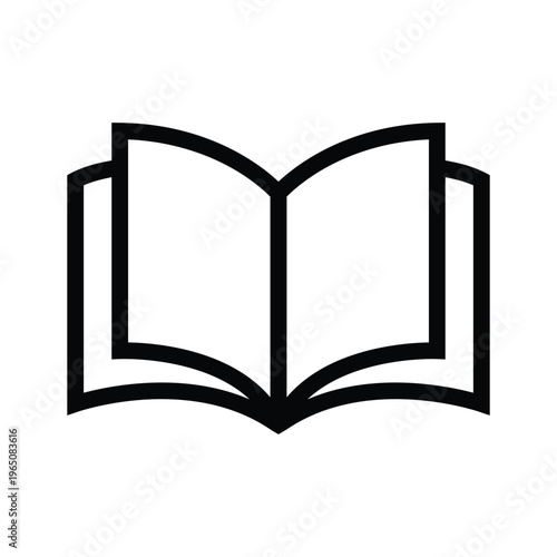 Open book vector illustration with blank pages isolated on white background for education and reading design