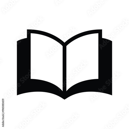 Open book vector illustration with blank pages isolated on white background for education and reading design