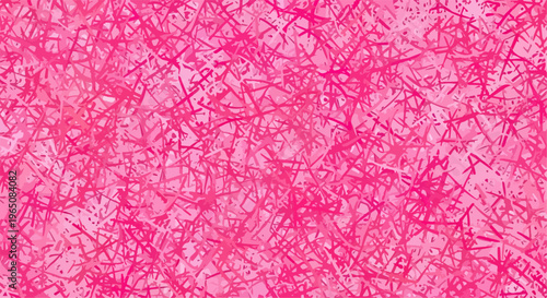 鮮やかなピンク色の細い線が無数に交差する抽象的なテクスチャ背景素材で、手書き風のスクラッチやハッチングのような質感がクリエイティブなデザインやアートワークの背景に最適な、エネルギッシュでモダンなビジュアルイメージです。
