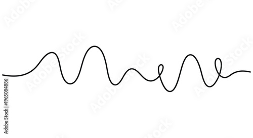 Wavy line art abstract shape minimalist design with a minimalist