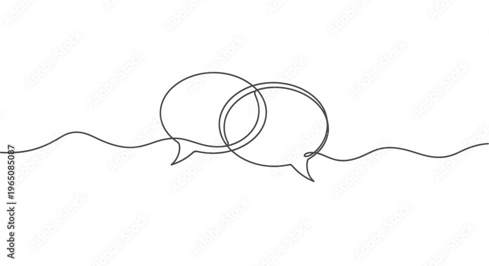 Fototapeta premium Speech bubble line art minimalist communication icon