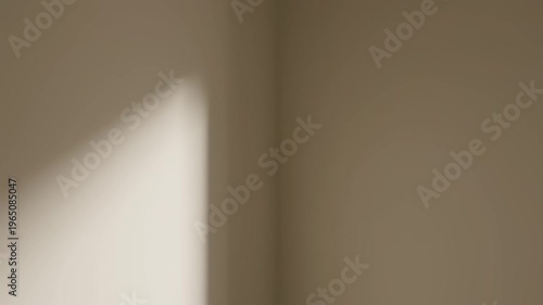 Brown wall with white corner trim.