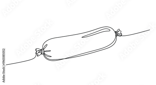 Sausage line art minimalist food graphic with a simple, single line