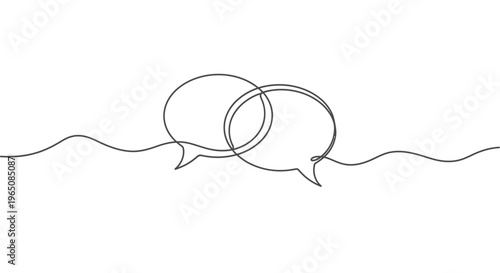 Speech bubble line art minimalist communication icon