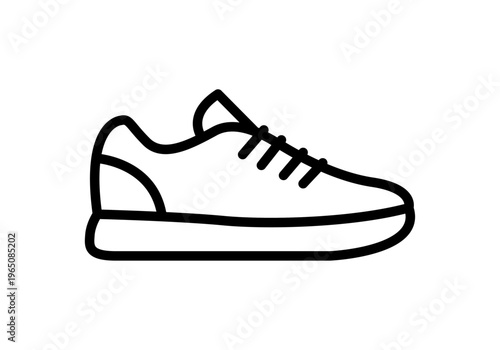 Icono lineal de una zapatilla de deporte o calzado deportivo