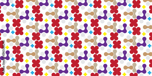 abstract colorful paper overlapping decor fabric textile. seamless pattern with dots gradient meatball circles creative web banner wallpaper textile design.