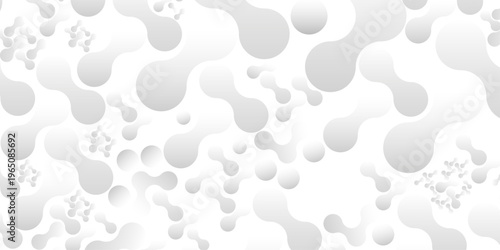 abstract white paper overlapping decor seamless pattern with dots gradient meatball circles creative web banner wallpaper textile design.