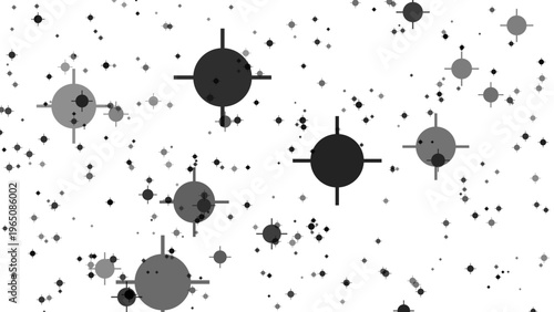 Abstract Geometric Pattern of Circles and Crosshairs
