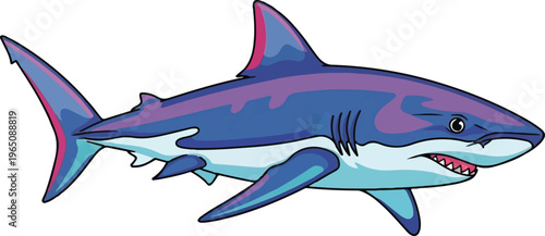 “Stylized Blue Shark Illustration”