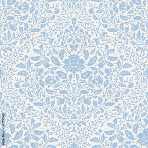 Фотография Navy Blue Floral Trellis Damask Pattern