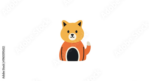 Cute Cartoon Shiba Inu Dog.