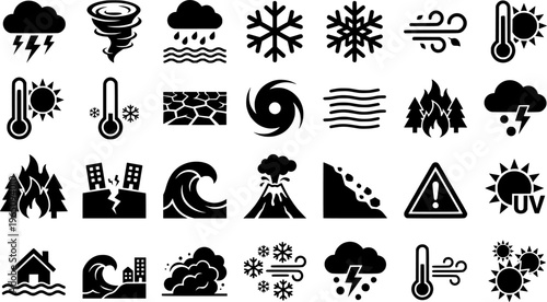 Weather warning icons for disaster management

