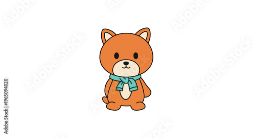 Cute Cartoon Shiba Inu Dog.