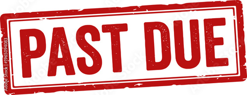 Past due stamp on tax documents concept
