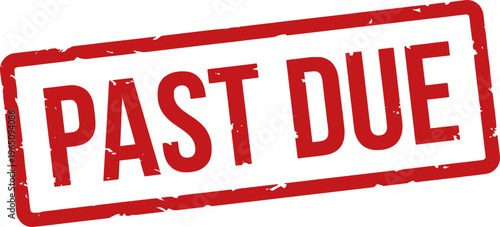 Past due stamp on tax documents concept
