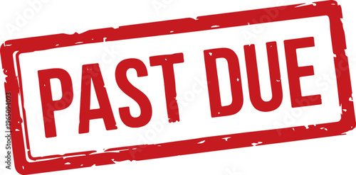 Past due stamp on tax documents concept
