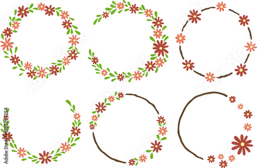 Terracotta and Peach Minimalist Flower Wreath for Wedding and Wellness Design.