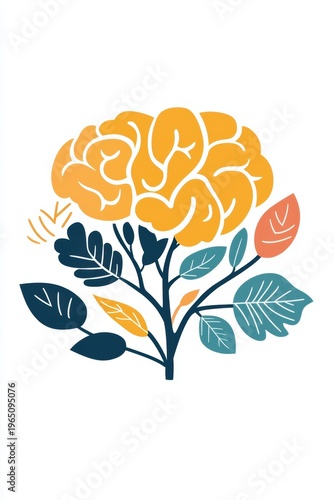 Neuroplasticity a vibrant brain illustration showcasing colorful cognitive pathways for health and wellness