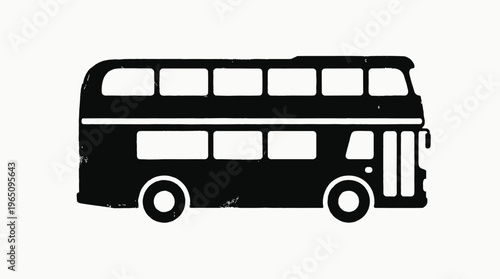 Red bus vector illustration on white background