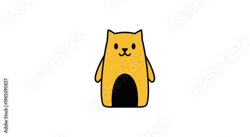 Cute Yellow Cartoon Cat Toy.