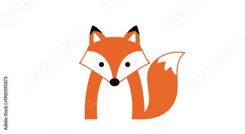 Illustration of a cute orange fox.