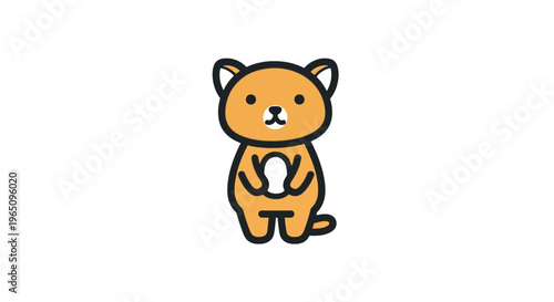 Cute cartoon tiger standing upright smiling.