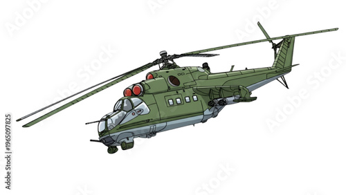 Military Helicopter Illustration