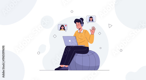 Person on Video Call, Working Remotely, Online Meeting, Home Office, Communication