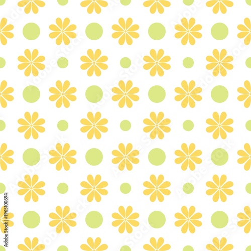 Seamless vintage floral pattern with dainty cream flowers on dark olive green background.