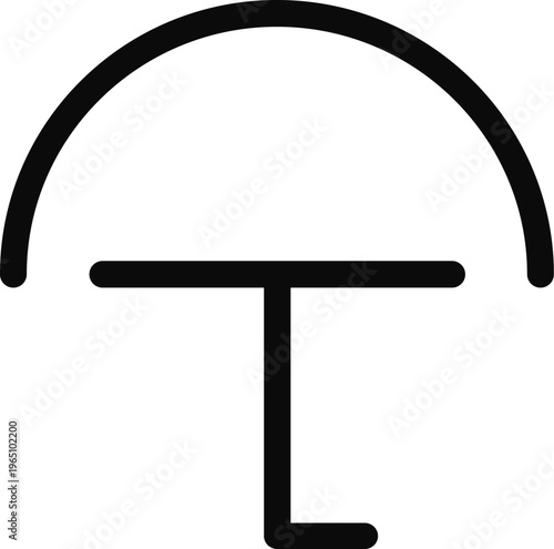 Simple umbrella icon minimalist vector symbol for weather 