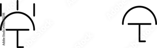 Minimalist umbrella icons simple vector symbols for weather 