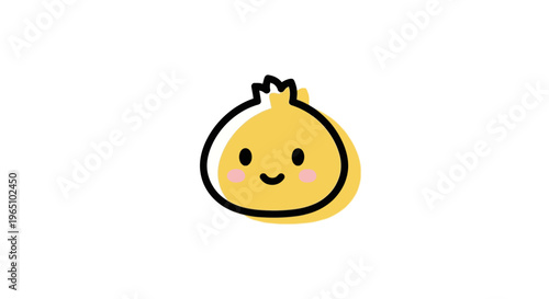 Smiling Cartoon Durian Fruit Character Face.