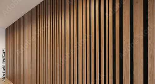 Wallpaper Mural Contemporary Vertical Slatted Wood Wall Panels. Modern Interior Design Feature with Warm Brown Timber Texture Background Torontodigital.ca