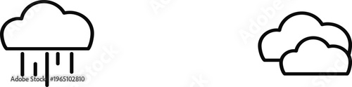 Rain cloud icon simple flat vector for weather forecast 