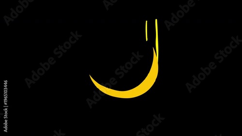 Mosque continuous and moon loop Animation video transparent background with alpha channel