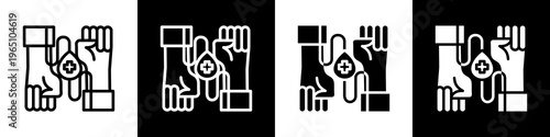 Transfusion black and white icon design concept