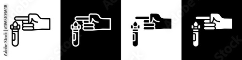 Blood test black and white icon design concept