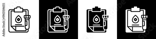 Blood data black and white icon design concept