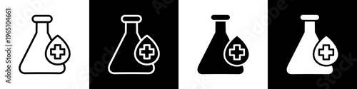 Blood test black and white icon design concept