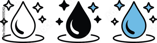 Set of minimalist fire hydrant icons in outline silhouette and colorful red flat vector emergency and safety styles.