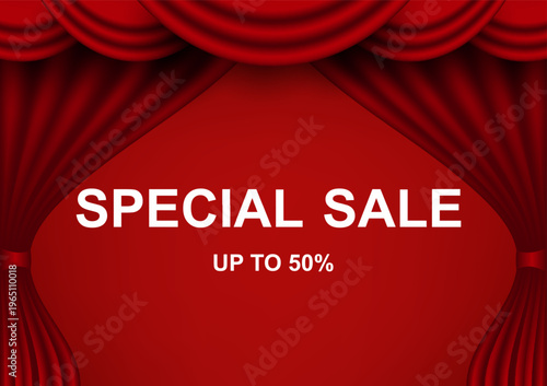 Special Sale Red Curtain Stage Promotion Background