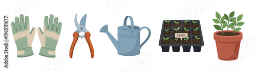 Gardening tools and plants are essential items for cultivating a thriving garden, symbolizing growth, care, and the satisfaction of nurturing nature.