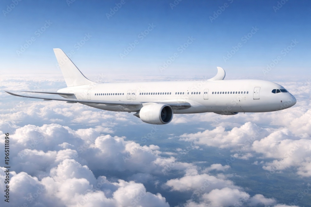 Obraz premium Airplane soaring above clouds