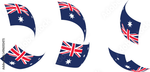 Stylish vector Australian realistic national flag illustration with different look